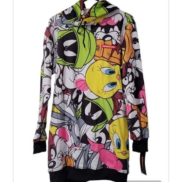 Members Only Looney Tunes Hooded Sweatshirt - Picture 1 of 7